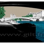 La péniche – Paris Notre Dame - Paris Gilt Paysages Urbains N°: PU03
