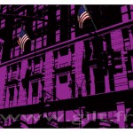 New-York - Immeubles et ses deux drapeaux US Gilt Paysages Urbains N°: PU13