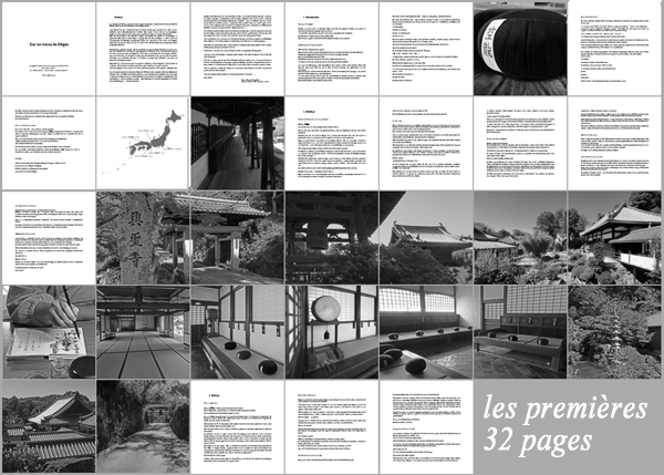 les premières 32 pages du livre Sur les traces de Dogen